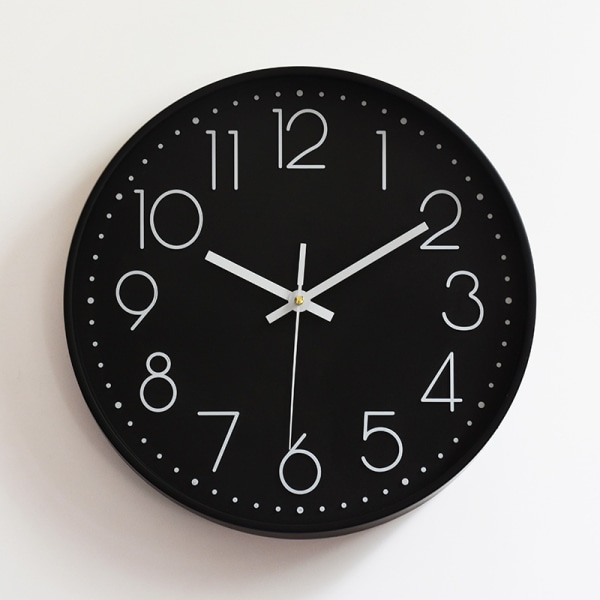 (White Character) Wall Clock, 30CM (12 Inches) Modern Silent Wal