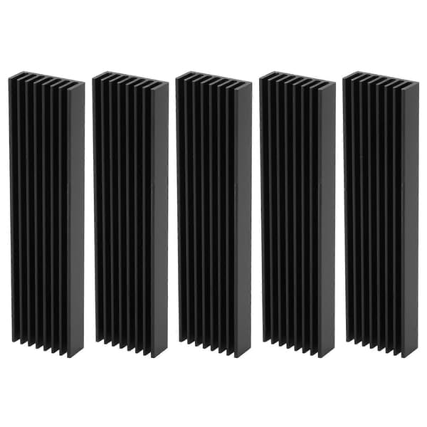 5 st Kylfläns Svart Aluminium Radiatorer för CPU Förstärkare Moduler Kretskort Q25 x 10 x 100