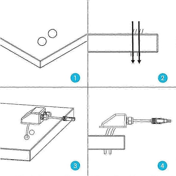 Tak Kabelinföringsbox Solpanel Kabel Husbil Husvagn Båt (svart)