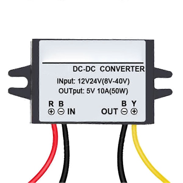 DC-DC 12V/24V til 5V Bil Strømomformer Nedtrappingsmodul Buck Adapter 10A