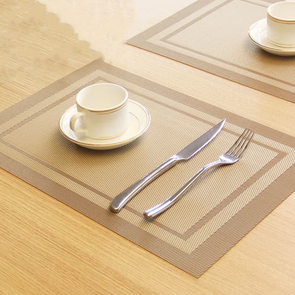 Sæt med 10 dækkeservietter varmebestandig måtte Western Dining PVC middag