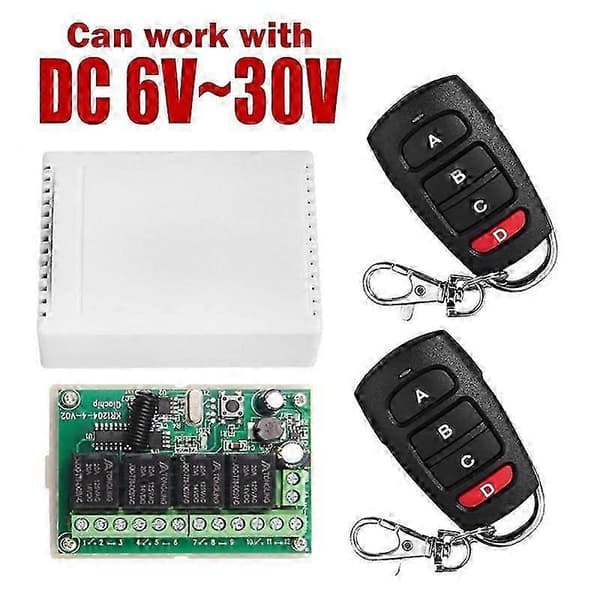 DC12V 24V 4CH Fjernbetjeningskontakt 433M Modtagelseskontrol