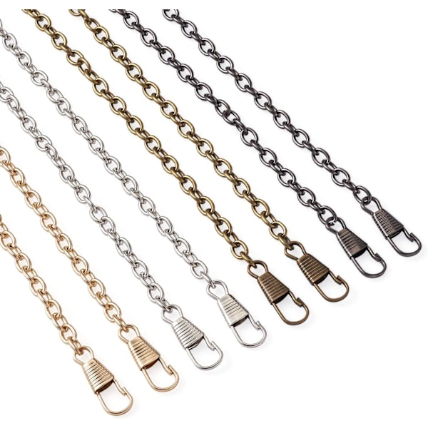 8-pack 120 cm Iron Handväskekedjor med Metallspännen för Axelväska