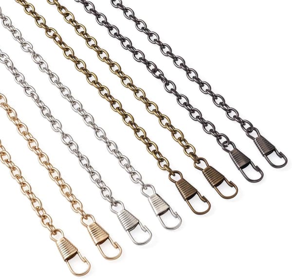 8-pakke 40 cm jernveske-kjede-stropper med metallspenner for skulder