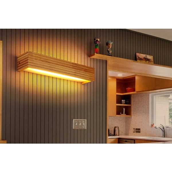 Modern Japansk Ek Vägglampa Nordisk Massiv Trä Vägglampa för Säng