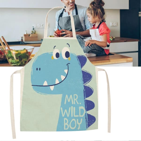 Køkkenforklæde Blød Tekstur Stor Dækning Hørblomsterprintet Kok Lang Smæk Hjemmeforsyninger 5