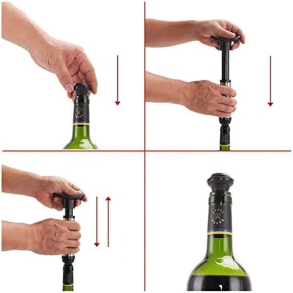 ##/Vakuumpump för vin, vinbevarare i rostfritt stål, används för att bevara vin##/