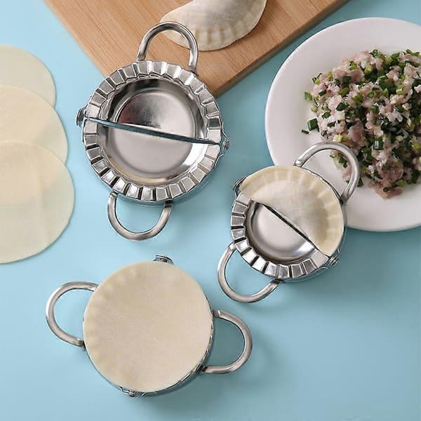 3-i-1 Dumpling Maker Rustfrit Stål Empanada Presse Mini Tærteform Multifunktionel Tortilla Klemme til Køkken L