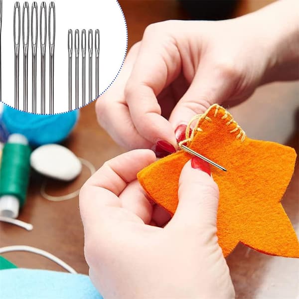 Plastiske synåle og reparationsnåle med skumnåle og store øjne