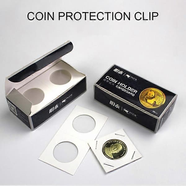 100 stk. Flip-display-opbevaringsholder i pap til 20,5/23/25/27,5/31,5/35 mm mønt 23mm
