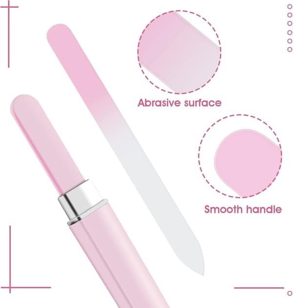 3 Pak Professionelle Premium Glas Neglefiler Med Etui Multifarvet