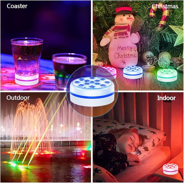 Neddykbar LED-lys, flerfarget vanntett bassenglys