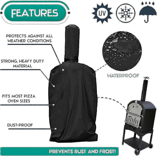 Premium Universal Pizzaovn Cover, 165cm - Solid, Modstandsdygtig & Vandtæt