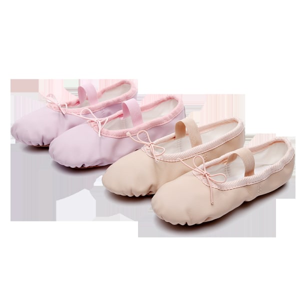 Balettskor i Läder, Ballet Flats med Full Sula, Danstofflor för Flickor