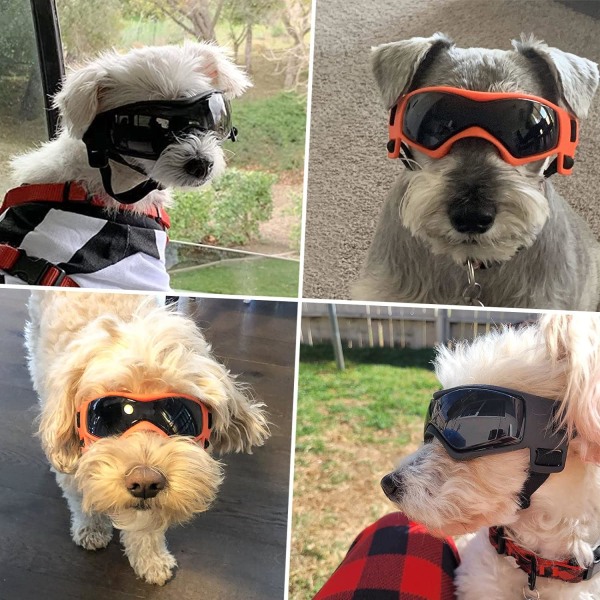 Hundeglasögon Anti-UV Vattentäta Vindtäta Justerbara Glasögon För S