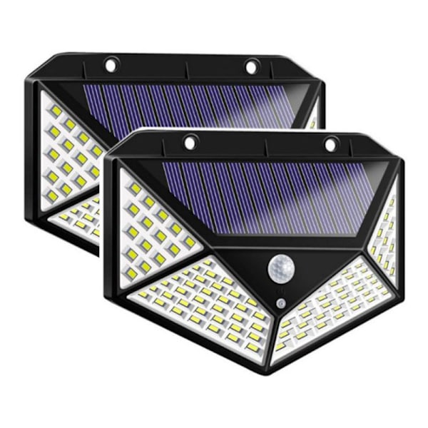 2-pack solbelysning med rörelsesensor 100LED fyrkantig