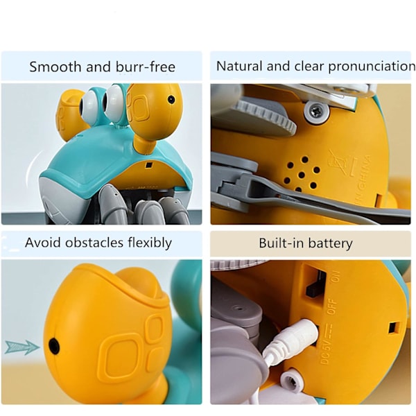 ##/Elektrisk automatisk induktion krabbe legetøj, lys og musik, orange##/