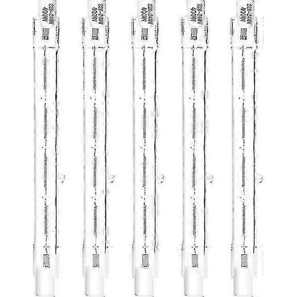 5 kpl R7s 118mm 400w Halogeenilamppu Kynäpolttimo Himmennettävä AC 220-240v 7500lm J118 Lineaarinen Halogeenispotti