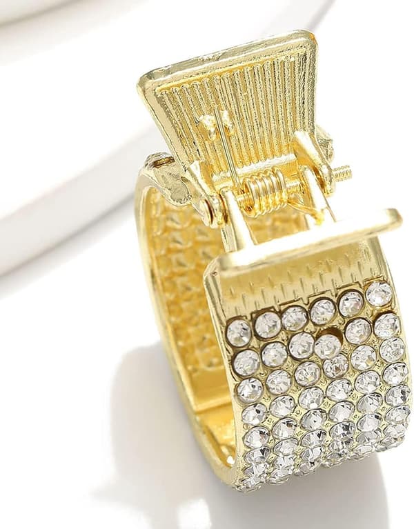 Pakke med 3 små hårnåle til høj hestehale, ikke-glid metal rhinestones