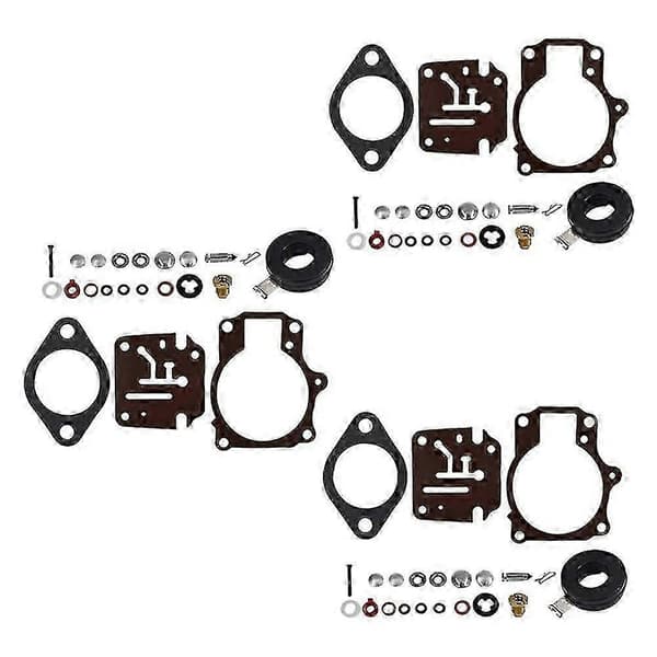 3 x Förgasare Carb Reparationssats och Flottör Passar Johnson Evinrude 396701 65 70 75