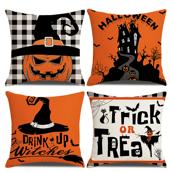 ##/(4 stk.) Halloween pudebetræk 45*45 cm##/