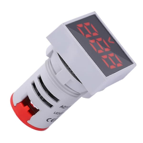 AC20-500V LED Indikatorlys Mini Digital LED Display Voltmeter Firkantet Signallampe (Rød)