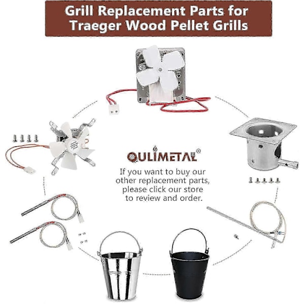 Ruostumattomasta teräksestä valmistetut grillin varaosat Traegerille ja useimmille Pit Boss -pellettigrillin polttimille