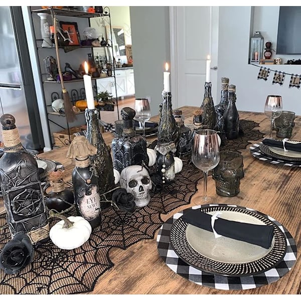 Halloween Bordløber 2 Stykker 18x72 Tommer Spindelvæv Bordløber