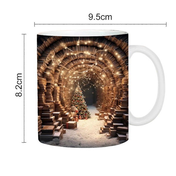 300-400ML Bogreol Kaffekrus med Håndtag Varmebestandig Keramisk Fødevaregodkendt Multifunktionel Te Mælk Vand Bibliotek Hylde Kop Bogelsker Fødselsdagsgave C