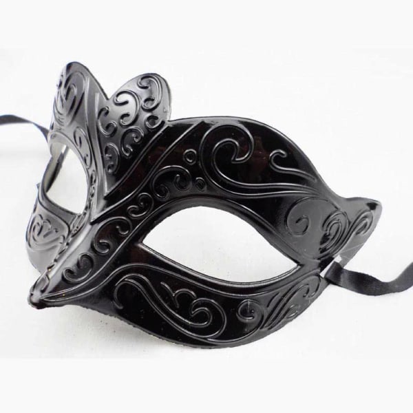 Glitter Venetiansk Maske Midnatts Sort Venetiansk Maskerade Venetia