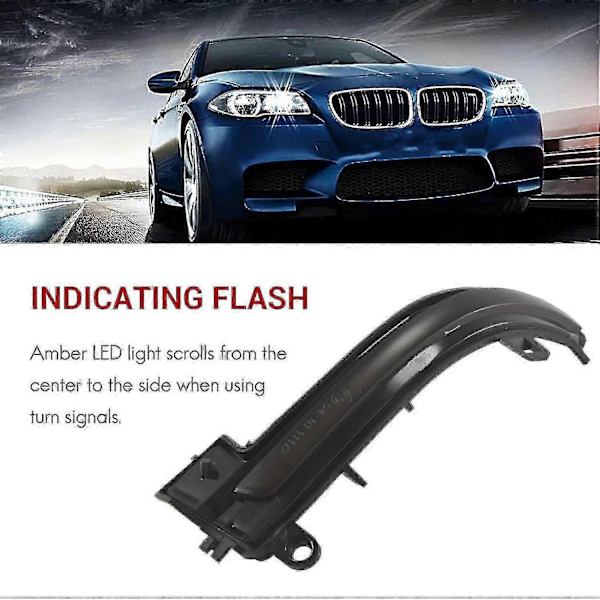 2 stk. Dynamisk Styresignal LED Sidespejl Indikator Blinklys Til F20 F30 F31 F22 F23 F32 X1 E84 1