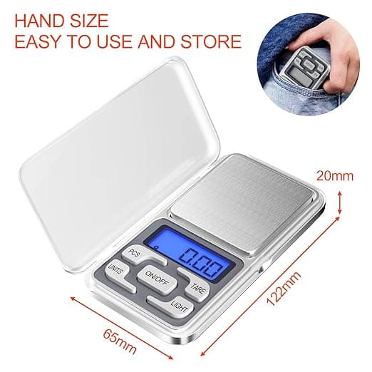Præcisionskøkkenvægt, 0,01g-500g, Mini Multifunktionel Mad