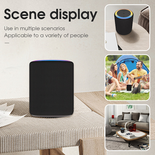 ##/Vattentät Bluetooth-högtalare för utomhus - Svart, Cylinder Dazzle Col##/