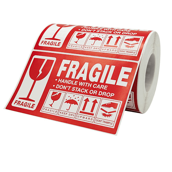 &1 Roll Fragile Warning Decals Shipping Packing Handle With Care Label Stickers&