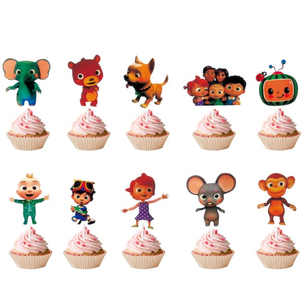 22 stycken vattenmelonpojke dekorationer, födelsedagstårta toppers, cupcake