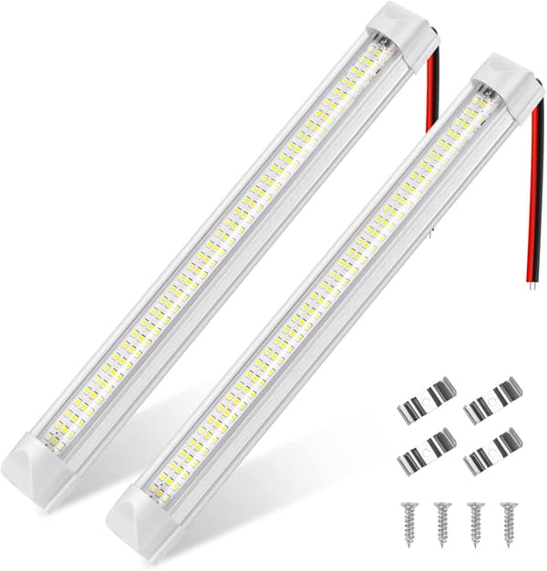 2 kpl 12V LED Sisävalolista Auton Valo 108LED Kytkimellä
