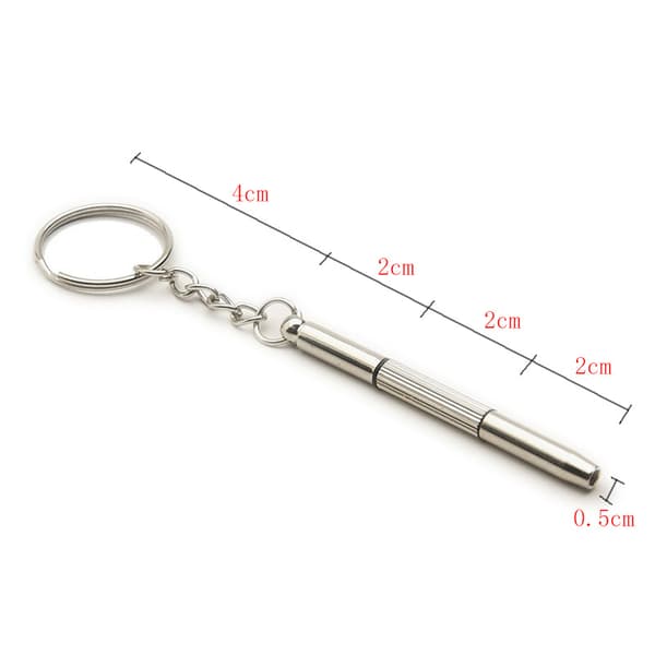 ##/4-pack Glasögonmejsel 3-i-1 Mini Mejsel Nyckelring för Glasögon Solglasögon Klockor##/
