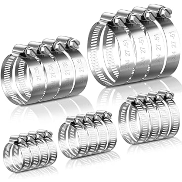 1 kpl Letkunpidikkeet, Säädettävät 6-51 mm Letkunpidikkeet 304 Sta