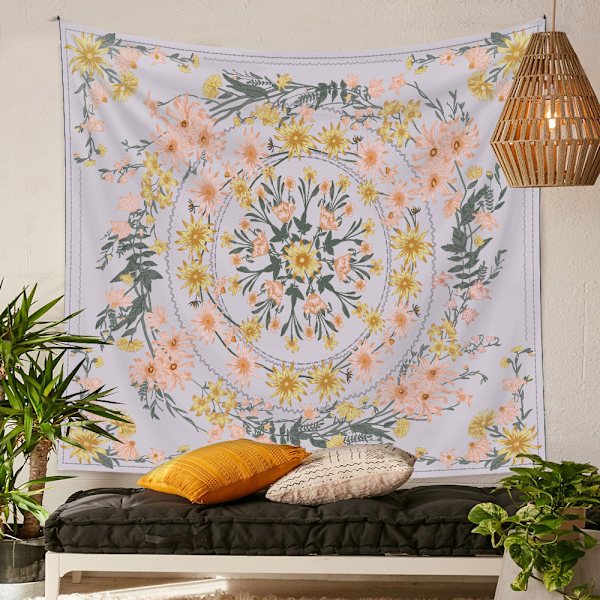 150×200cm Bohemsk billedvev - Knust lilla blomst, billedvev
