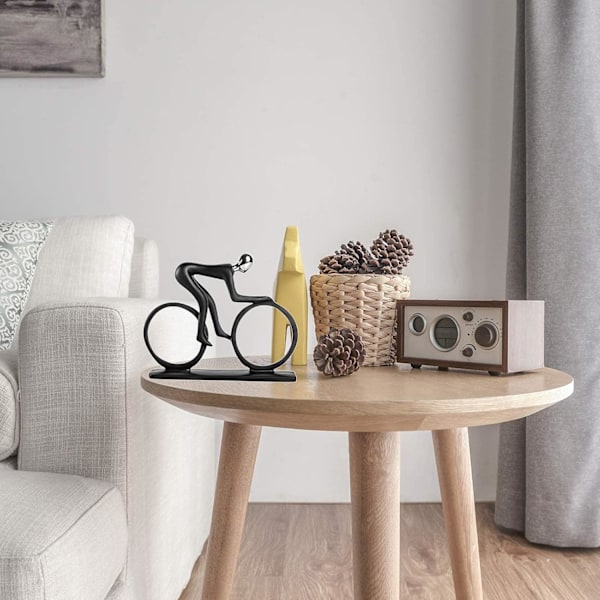 ##/Statue Sort Cykelatlet Skulptur - Moderne Abstrakt Kunst Res##/