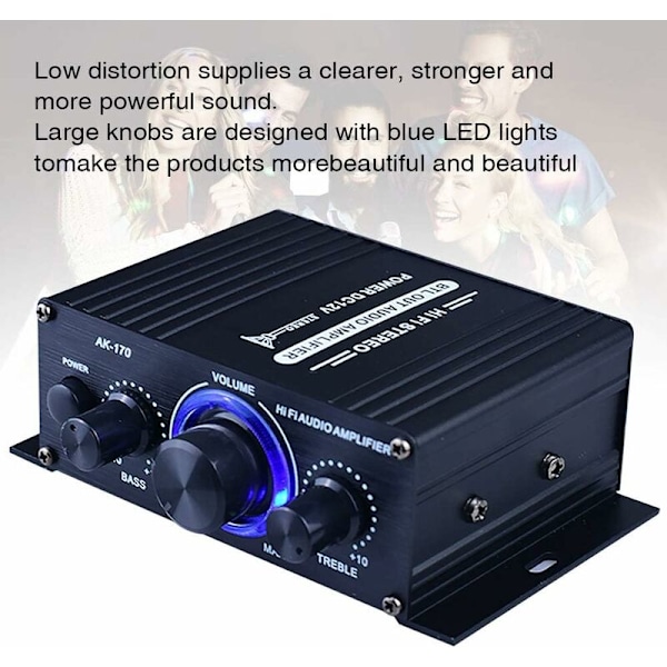 ##/Mini DC 12V HiFi Audio Forstærker Bærbar Dobbeltkanal Ster##/