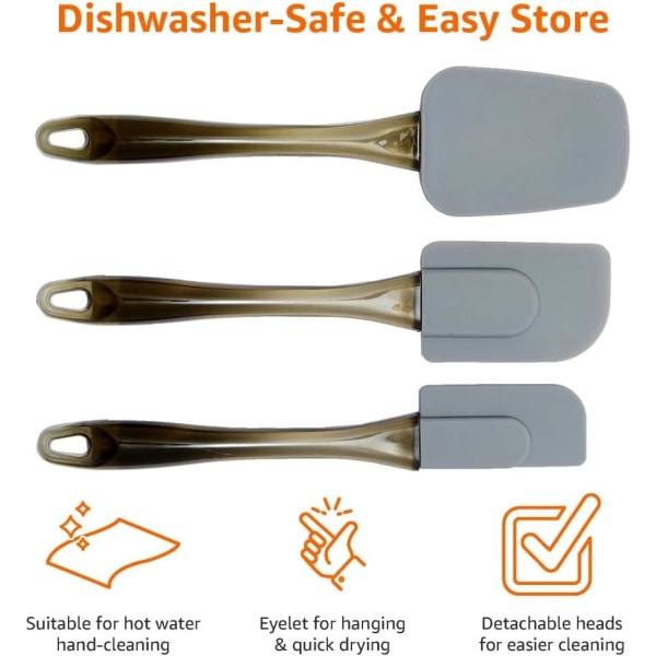 Basics - Degdegsskrapa, silikon, 3-pack
