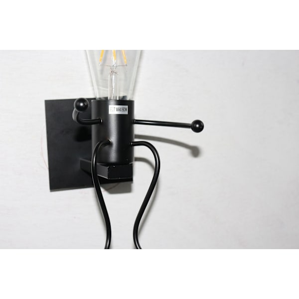 Hvit Kreativ Industriell Jernkunst Vegglampe for Bar Cafe Barn