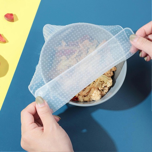 Förslutningslock Återanvändbar Livsmedelsgodkänd Silikon Färsk Frukt Förvaringsskydd för Kylskåp 16 cm