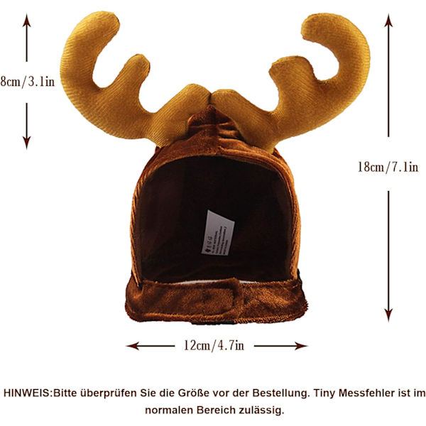 Julemandens Reindeer Kattekostume med Flettet Hat Dyrekostume til Kat