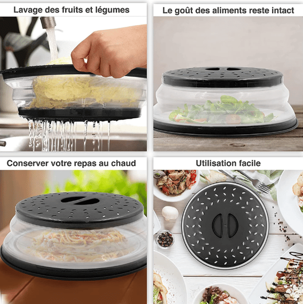 1 kpl Mikroaaltouunin Kupu - BPA-vapaa - 3in1 Mikroaaltouunin Kansi - Retracta