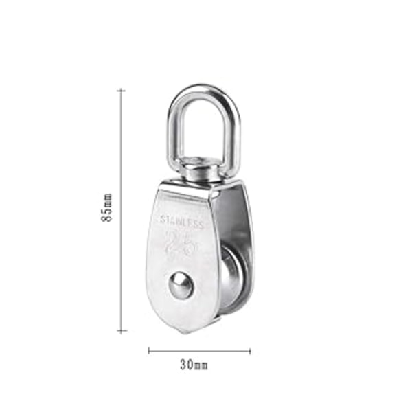 (M25 150kg) 1 stk M25 Sølv Enkelt Talje 304 Rustfritt Stål