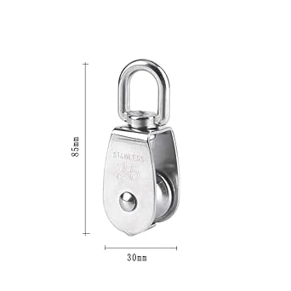 (M25 150kg) 1 stk M25 Sølv Enkelt Trækhjul 304 Rustfrit Stål
