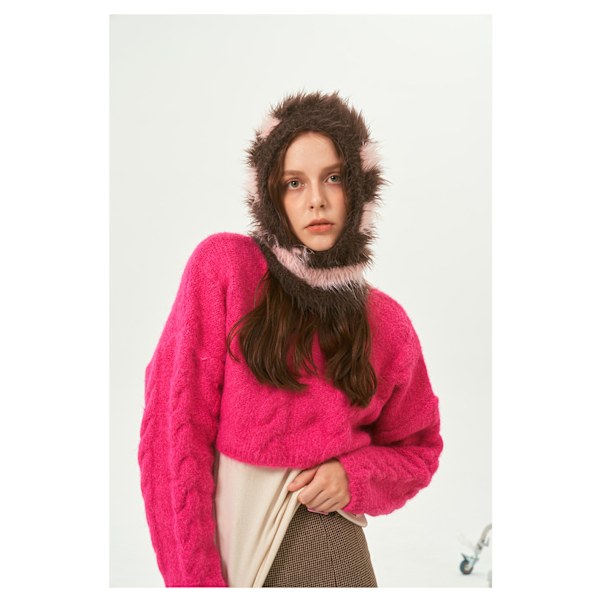 Faux Sable Stribet Hue - Brun, Design Niche Section Pullover Woo