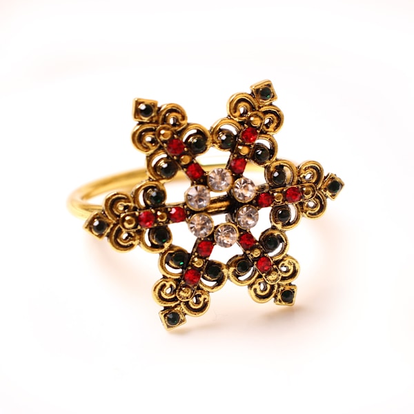 ##/Stykke Kreative Servietringe - Farverige Diamanter Snefnug, Unik##/